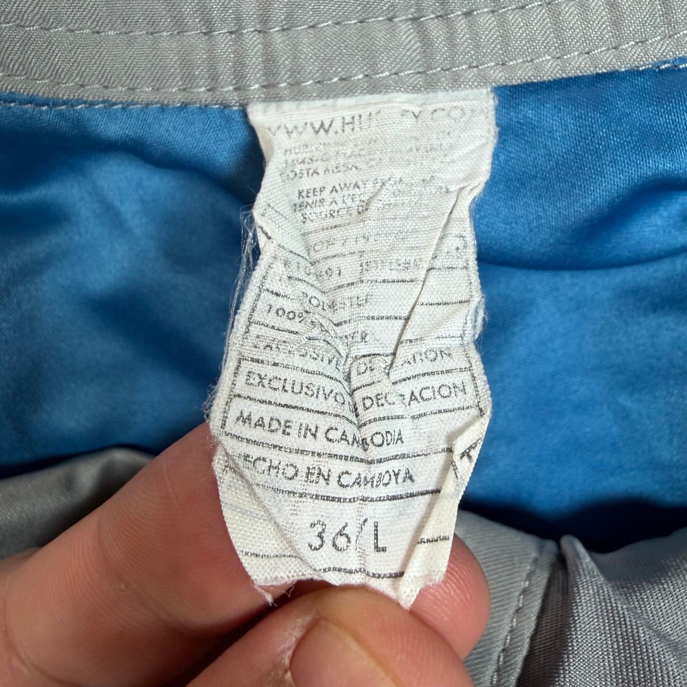 Hurley Mens Board Shorts Size 36 Grey Blue Orange Colorblock Cargo Swim Trunks - Picture 9 of 12